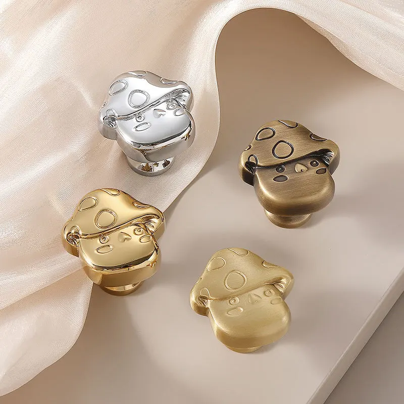 جديد الكرتون المقابض الصلبة النحاس الفطر سحب مقابض لقطع الأثاث لخزانة المطبخ خزانة خزانة الأحذية رف أدراج خزانة 1 قطعة