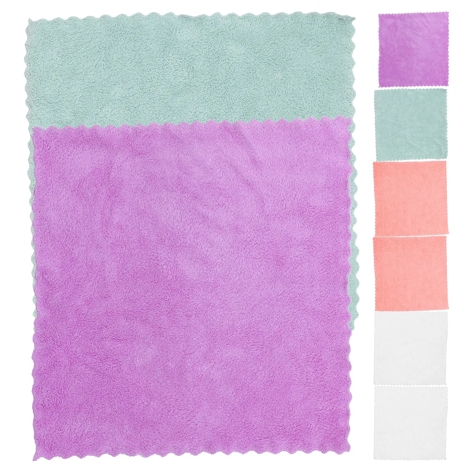 Serviettes absorbantes en molleton de corail, 8 pièces, gant de toilette carré doux et respectueux de la peau, serviettes de bain pour le visage, chiffon de lavage du visage