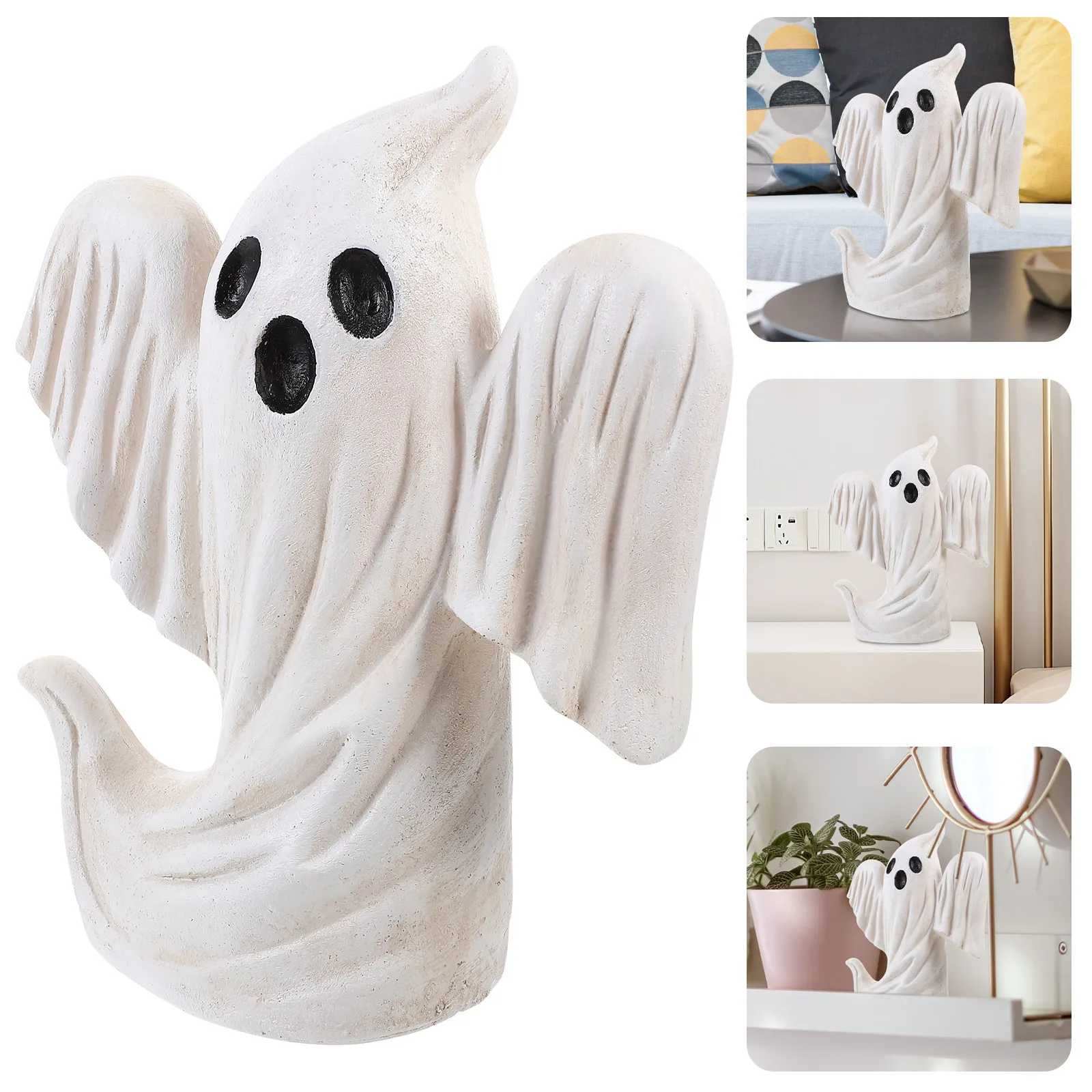 

Садовая статуэтка-призрак из смолы для Хэллоуина, классическая форма призрака, украшение для дома, скульптура для двора на Хэллоуин, праздничный светильник