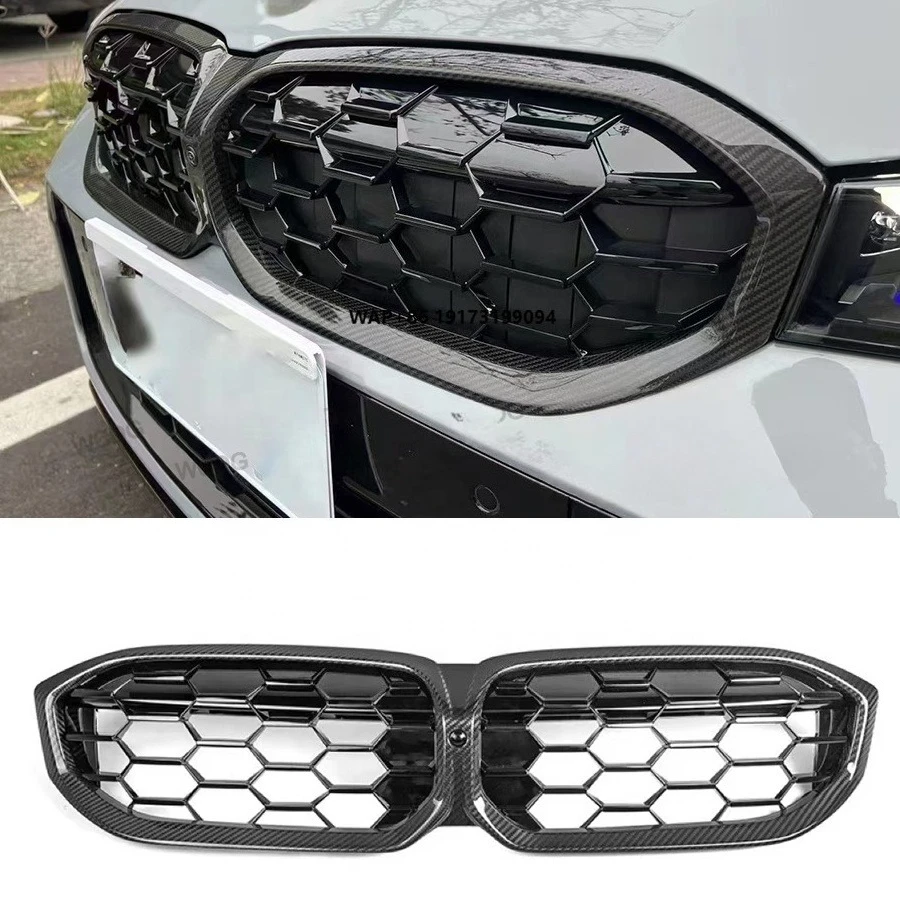 

Carbon FiberFront Grille for B-MW 3 Series G20 LCI G28 2023+ Diamond Style Front Bumper Kidney Mesh Grille Frame Cover Bodykit