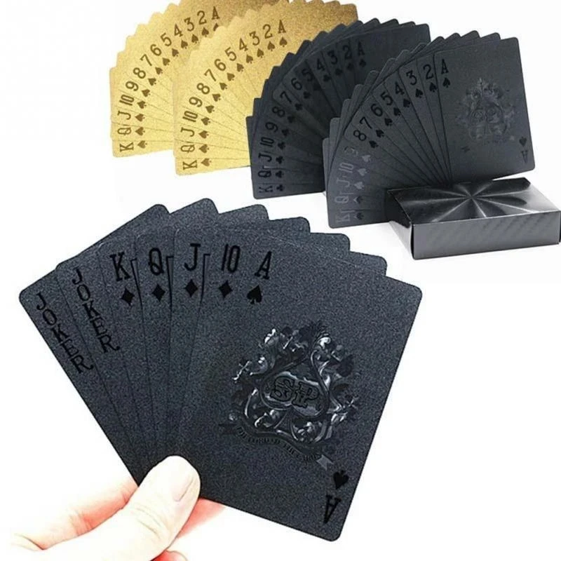 24K Gold Playing Cards Plastic Poker Game Deck Foil Pokers Pack Magic Cards Waterproof Deck Of Magic Water Gifts Collection