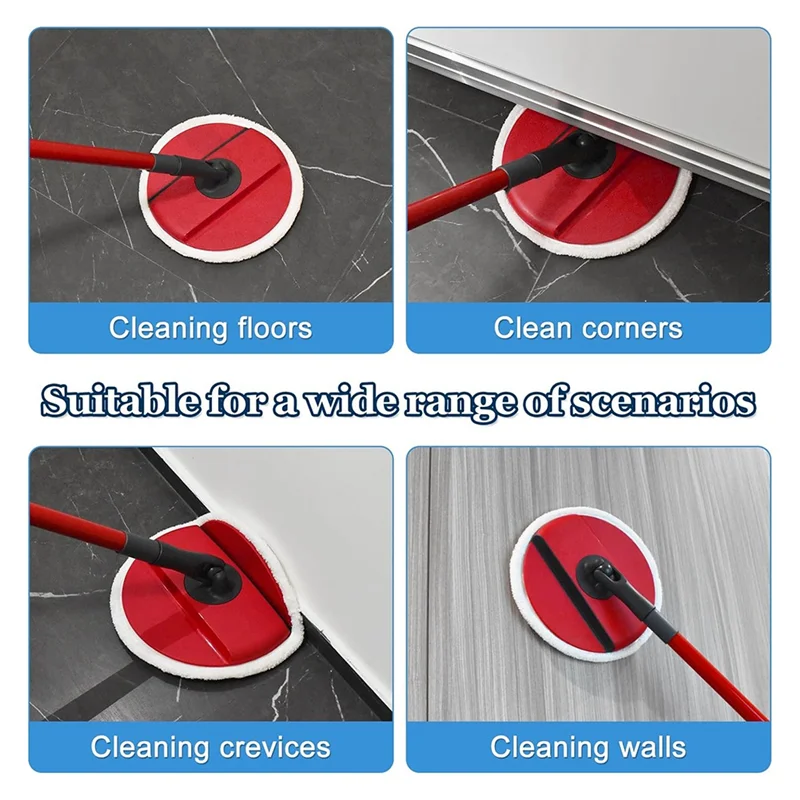 أجهزة الطبخ 6 قطع من عبوات رأس ممسحة الأرضية الحمراء لملحقات الممسحة Vileda Clean Spin، القابلة للغسل وإعادة الاستخدام