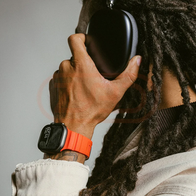 الرياضة الفرقة ل أبل الترا 2 10 9 8 7 6 SE 5 4 سيليكون التيتانيوم معدن سوار حزام ل iWatch 42 مللي متر 44 مللي متر 45 مللي متر 46 مللي متر 49 مللي متر