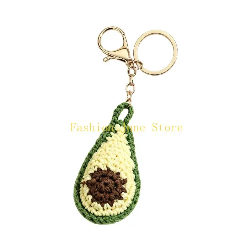 N5KA Crochet Fruit Keyring Charm with Soft Yarn Finish for Bags and Keys