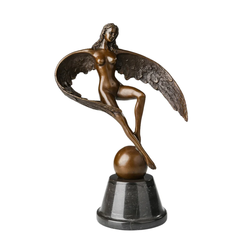 Abstract Angel Bronze Statue Myth Sunshine Sculpture Figurine Art Birthday Gift Home Decoration