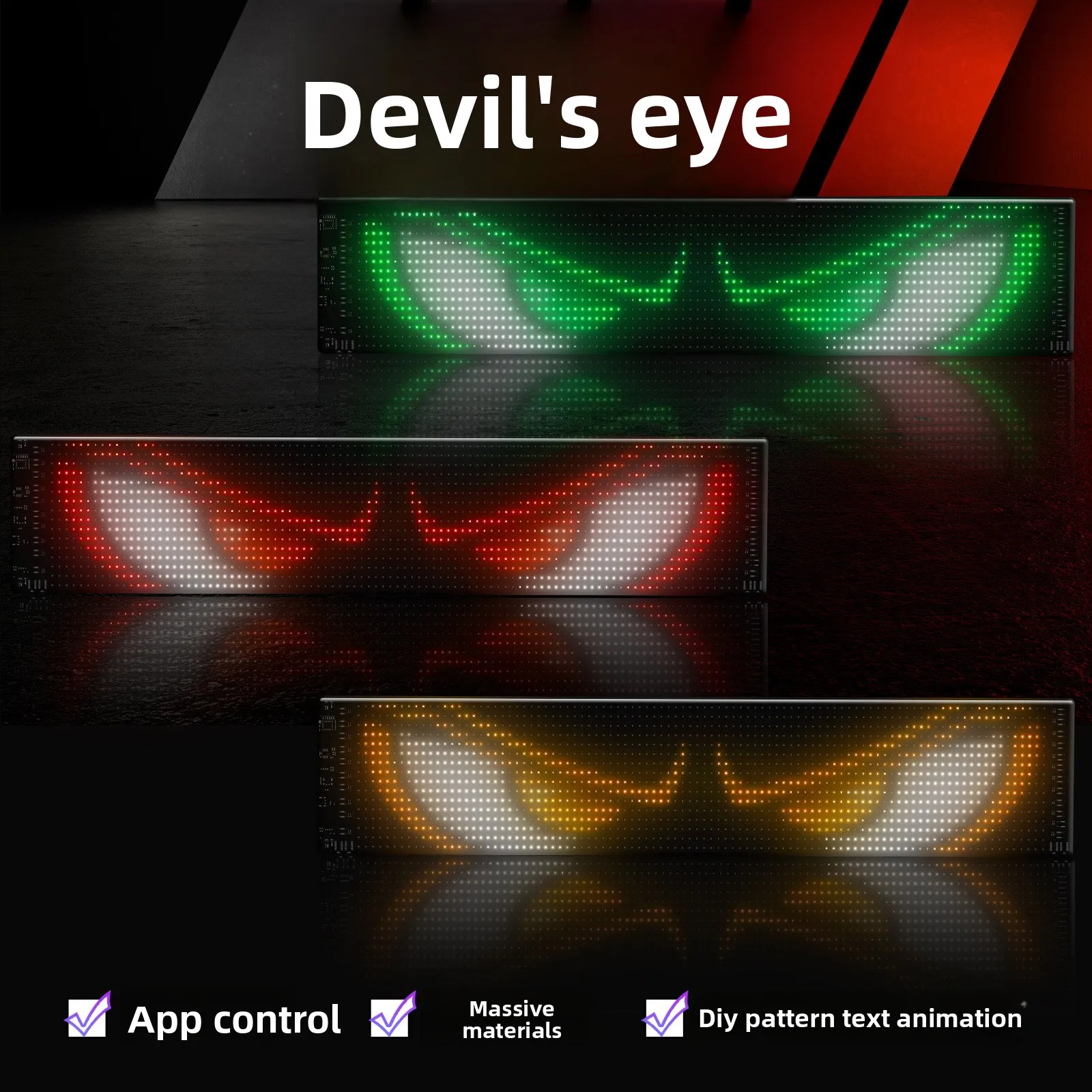 الإنترنت المشاهير شاحنة الإبداعية الشيطان العين شاشة LED سيارة العين جو مصباح شاحنة ديناميكية مصباح ليد ملصق سيارة ذكي #1