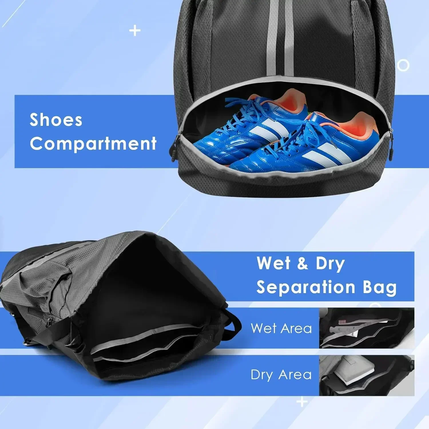 Outdoor Sports Basketball Bag Nylon Waterproof Fitness Bag Casual Lightweight Backpack Large Capacity Sports Bag Basketback