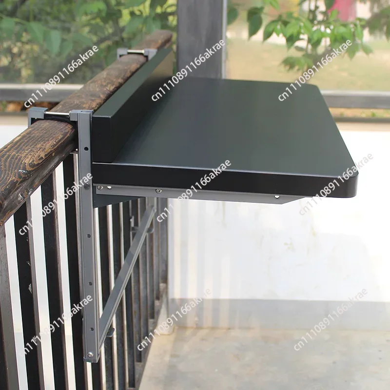 Balcony railing hanging table All aluminum table Foldable lifting household bar table Leisure