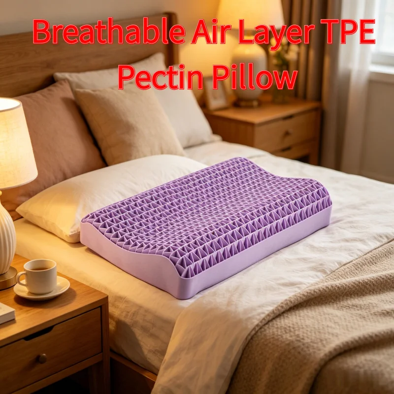 

Дышащая подушка из TPE-пектинового материала, моющаяся, водонепроницаемая, с эффектом нулевого давления, ортопедическая подушка для шеи для взрослых