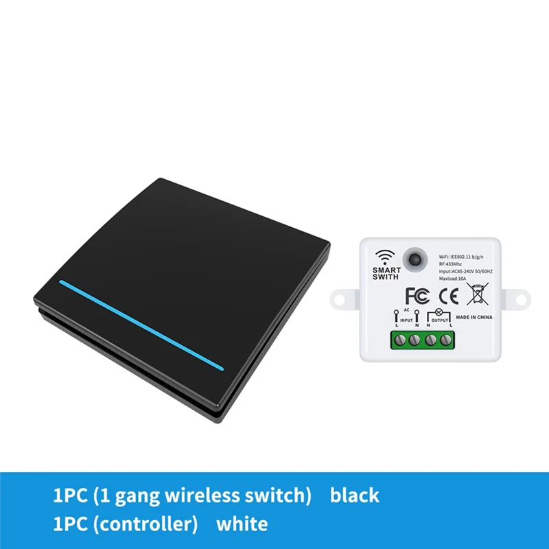 CABE-Tuya Wifi Rf433mhz Smart Wireless Schalter 1Gang Fernbedienung Beleuchtung Wand Schalter Für Lampe LED