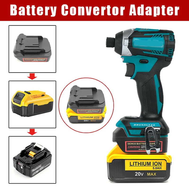 DWB18MTL Li-ion Battery Converter Adapter For Dewalt 20V 18V Li-ion battery For Makita Lomvum Zhipu Hongsong Jingmi Lithium Tool