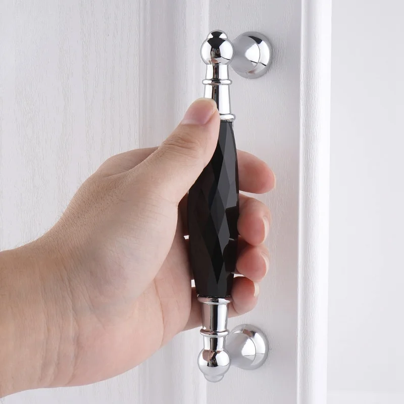 

1pc Zinc Alloy Drawer Silvery Long Crystal Handle Dresser Wardrobe Handles for Cabinet Kitchen Pull Cupboard Knob