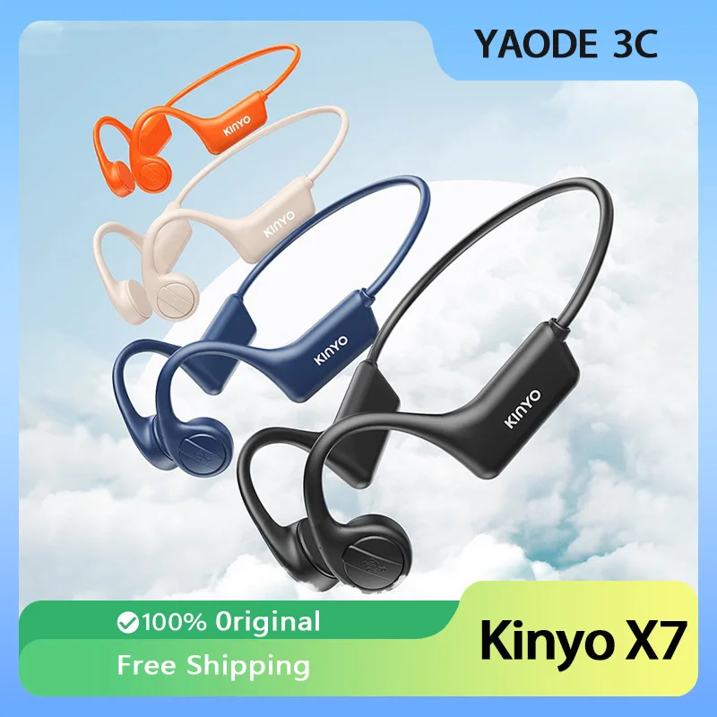 KINYO X7 Bone Conduction Wireless Bluetooth Earphones for Running/Outdoor Waterproof Sports Headphone IPX6 HiFi Sound Headset