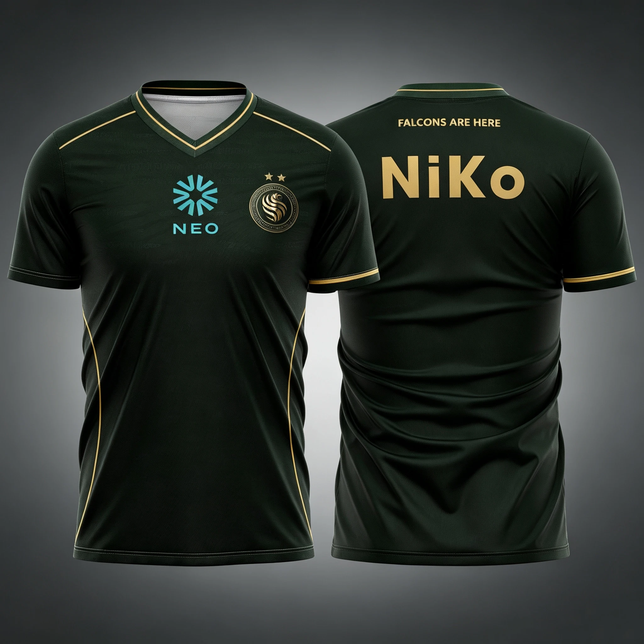 Team Falcons 2026 Trainingsanzug CS2 E-Sport Karrigan Fan-Trikot Neue Spiel-Anpassung ID Familien-Partnerlook 3D T-Shirt – Detail 6