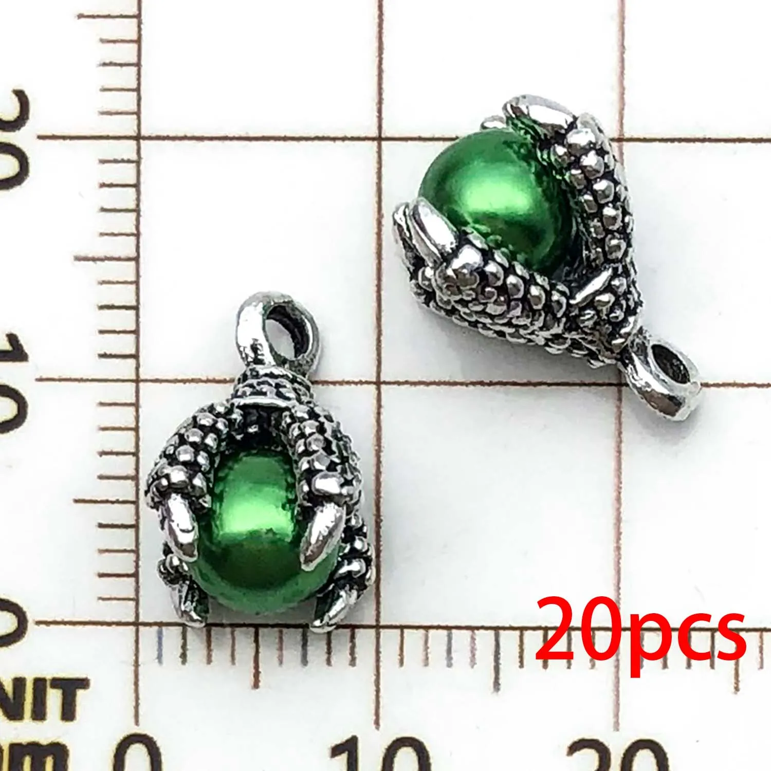 20pcs Colorful Alloy Dragon Claw Charms
