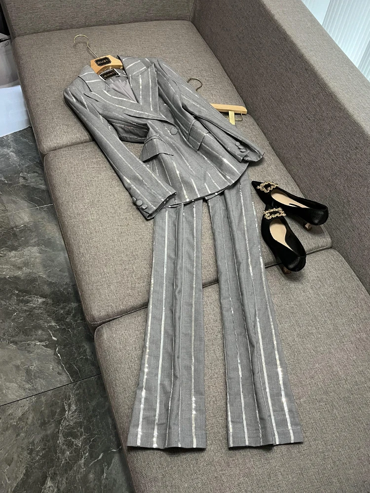 

Женский костюм Ele Busin, комплект из двух предметов, официальные брюки Ocns, высококачественный женский профессиональный наряд