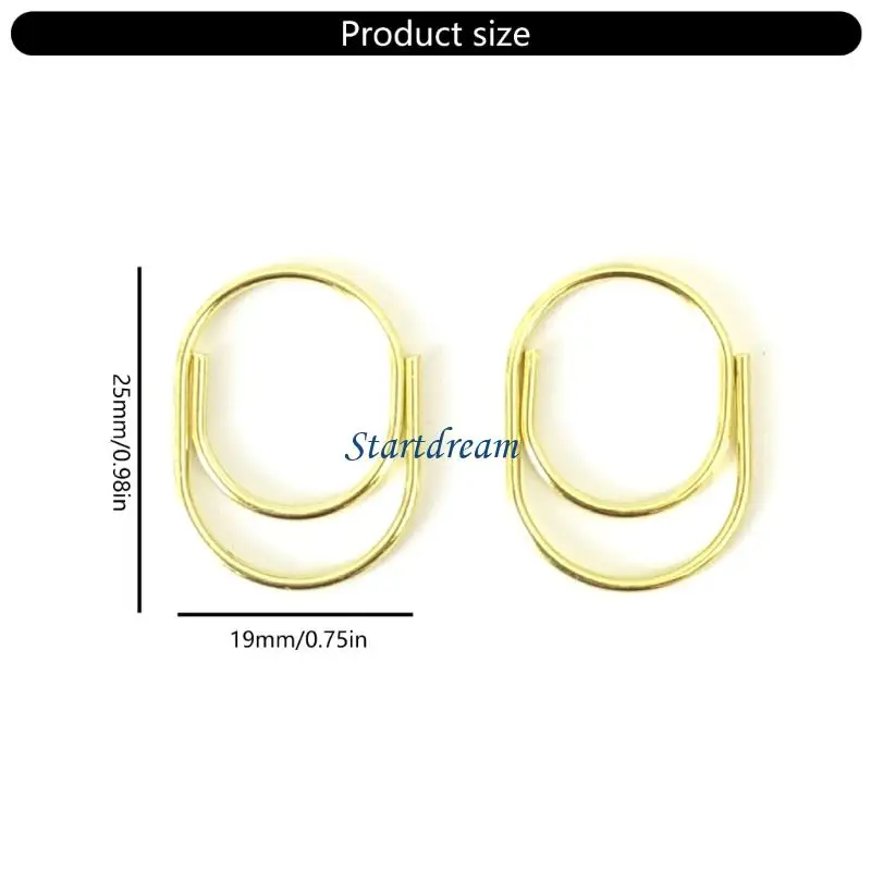 24pcs Bunte Papierclip Edelstahlpapier -Klemmen Lesezeichen Clips zum Halten von Fotoumschlägen Datei Dokument Postkarte K92C