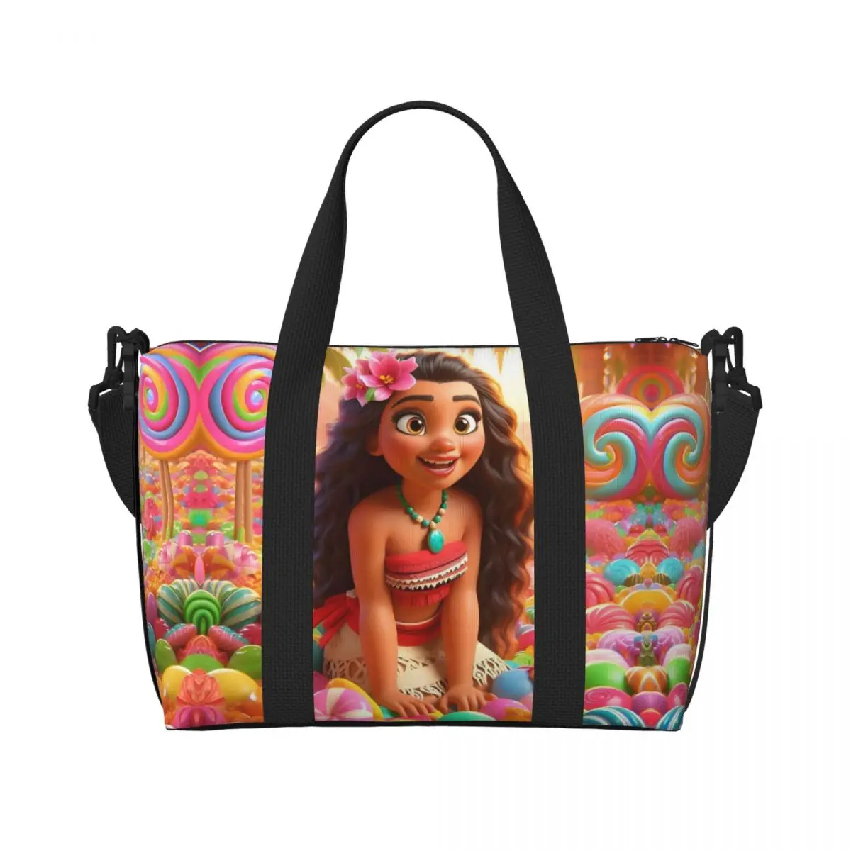 

Custom Large Moana Tote Bag for Women Anime Shopping Shoulder Gym Beach Travel Bag
