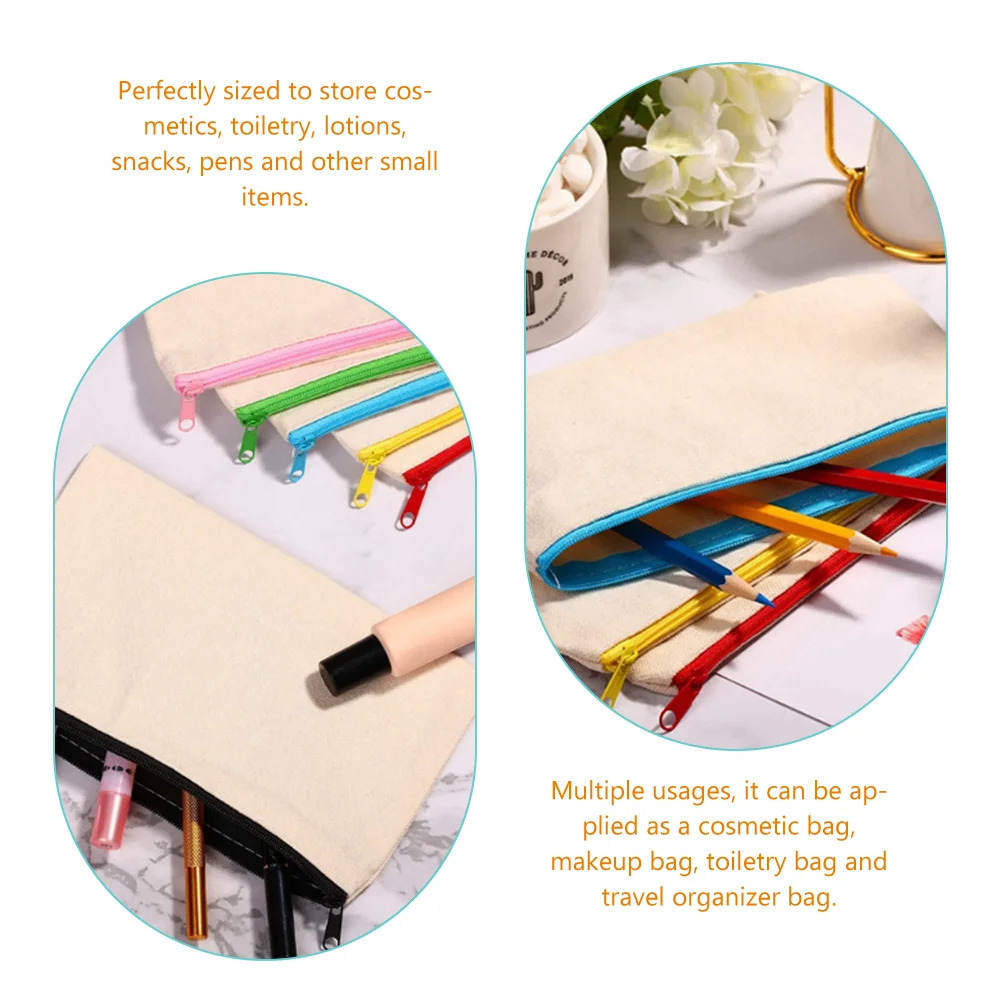 10 шт. дорожная косметичка, холщовые сумки-карандаши в оптом, сумки на молнии, косметика
