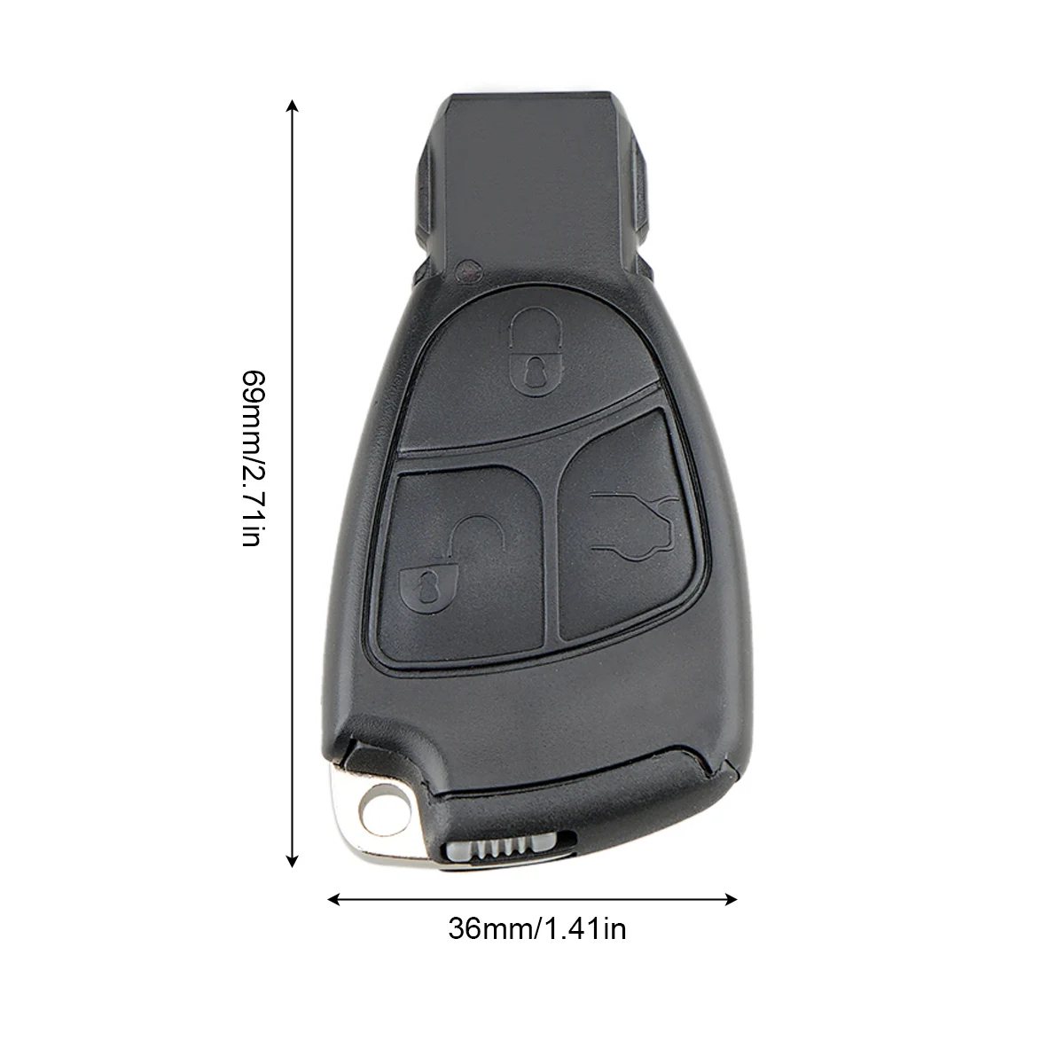 2/3/4 Buttons Car Key Fob Case Shell Replacement Fit for Mercedes / Benz E ML Class Sprinter with Balde, Battery Holder