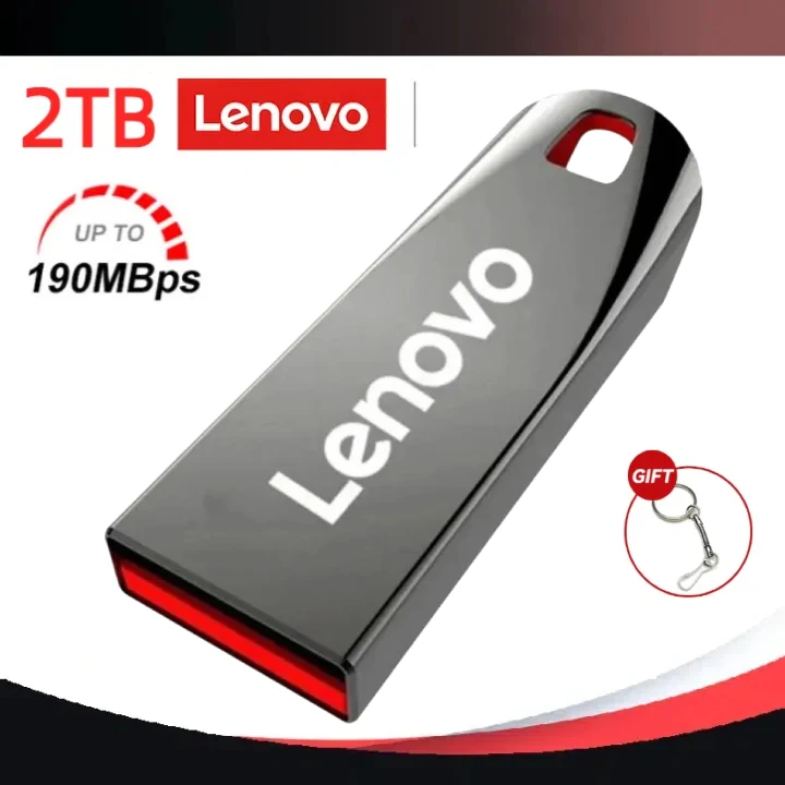 Lenovo-Unidade Flash USB, Mini Key Memory Stick, Pendrive, CLE USB 3.0, Disco rígido, 1TB, 2TB, 32GB, 64GB, 128GB, 16GB