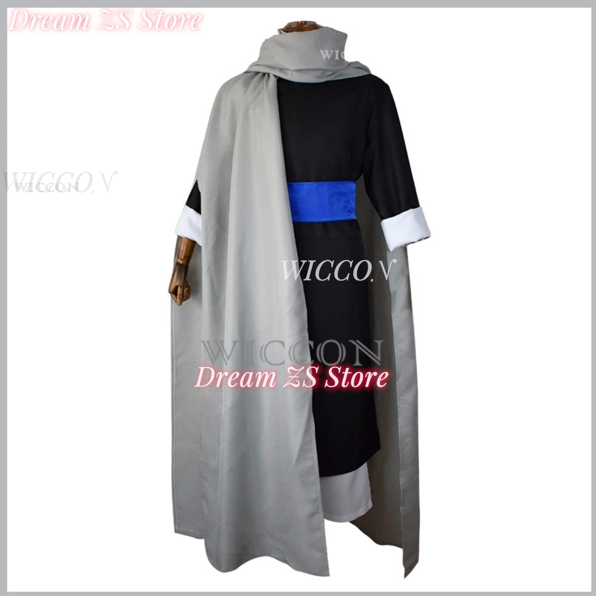 Anime Gintama Kamui Cosplay Costume Wig Chinese Style Black Practice Clothes Cloak Adult Man Traditional Festival Party Suit