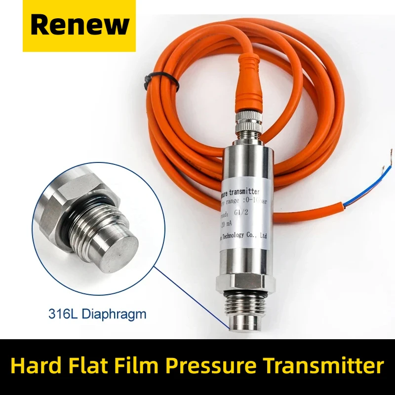 Flat film Pressure Transmitter Anti-blocking Cavityless Sanitary Pressure Sensor Measuring Mud Building Concrete