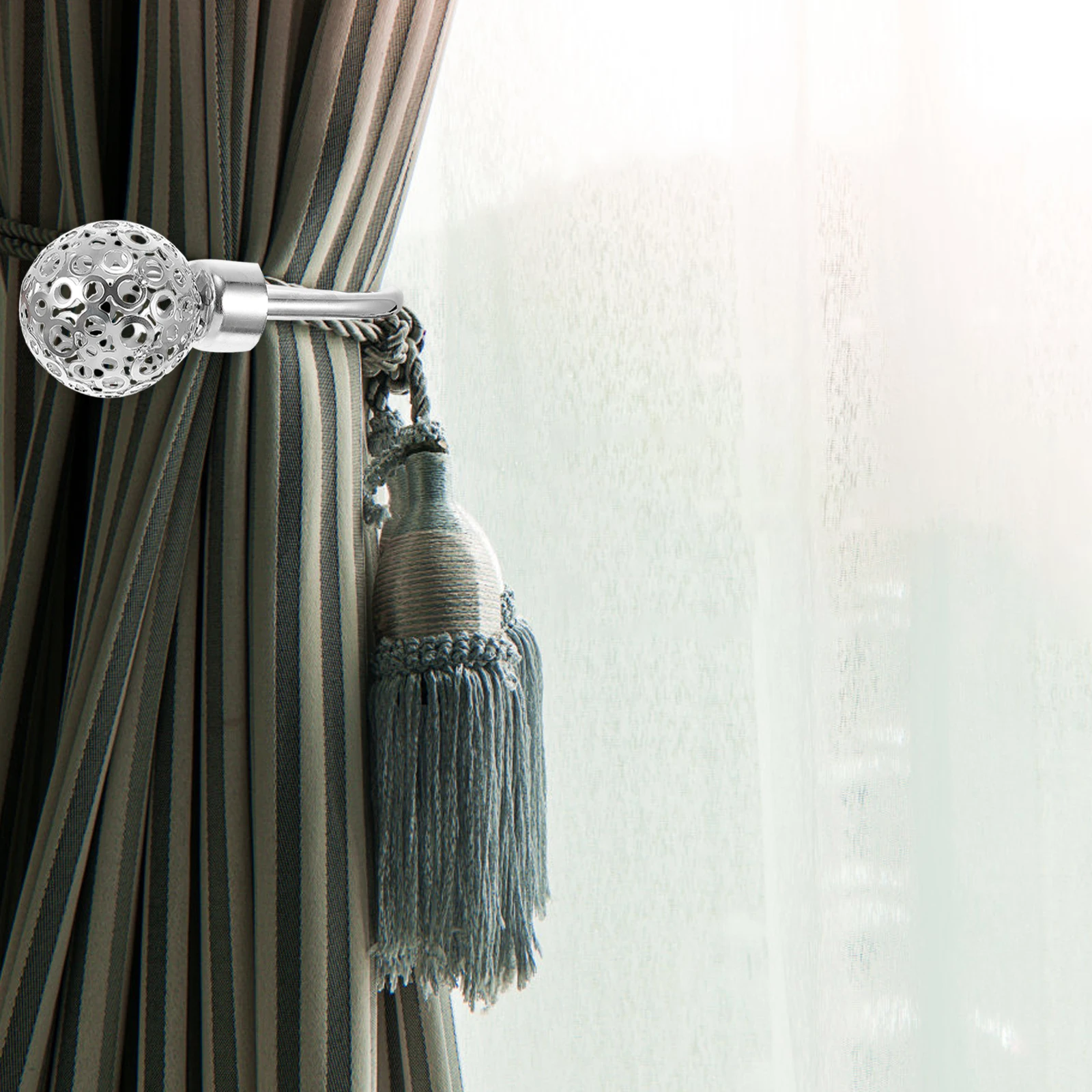 

U-Shaped Curtain Tieback Hooks Premium Iron Anti-Rust Decorative Curtain Holders For Living Room Bedroom Wall Mount