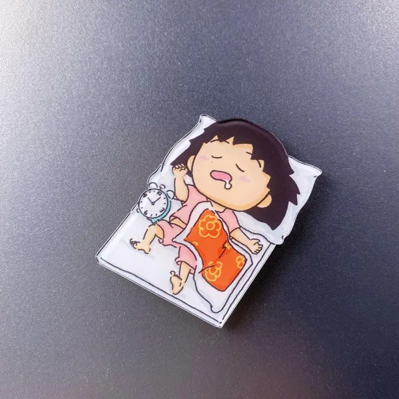 Chibi Maruko-Chan Pvc Acrylic Magnetic Refrigerator Sticker Message Board Decoration Children Magnetic Toys Dormitory Decoration