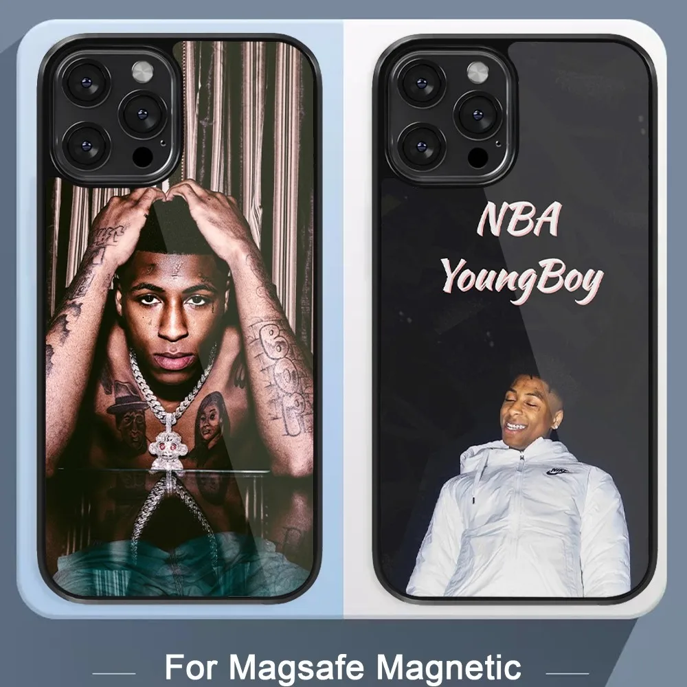 Rapper Y-Youngboy N-Never B-Broke A-Again Phone Case For iPhone 15 14 13 12 11 Pro Max Plus Mini Magsafe Magnetic Black Cover