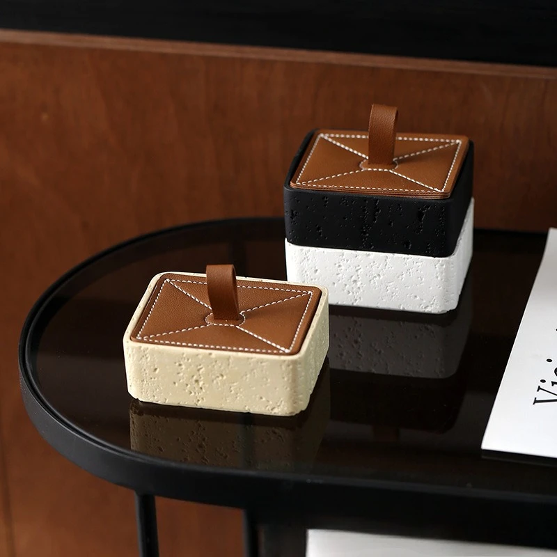 Wabi Sabi Wind Tunnel Asbestos Signature Box Toothpaste Box Light Luxury Multi Purpose Storage Box Living Room Desktop Decor