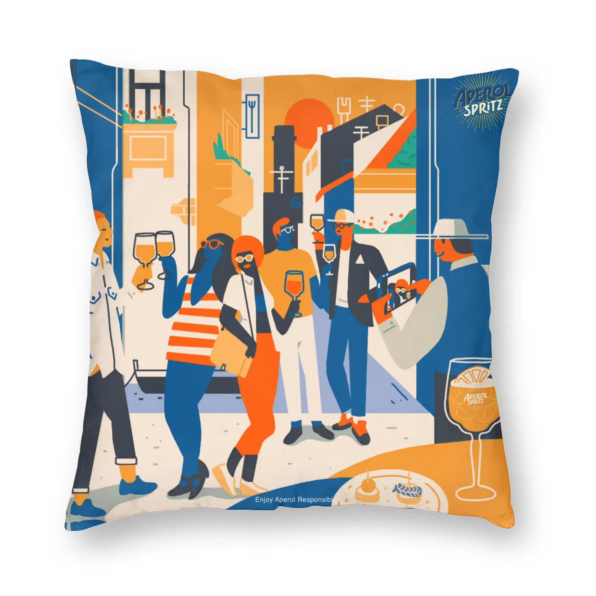 Aperols Spritz Print Nordic Throw Pillow Cover Living Room Decoration Love Drinking Cocktail Sofa Cushion