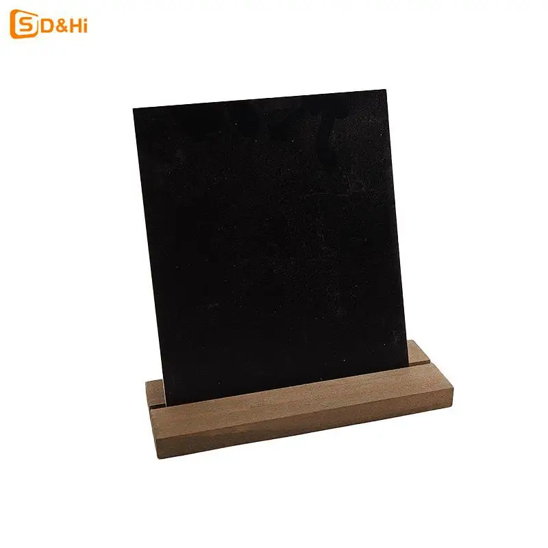 Message Board Display Sign Wooden Base Price Tag Black Chalkboards Memo Bar