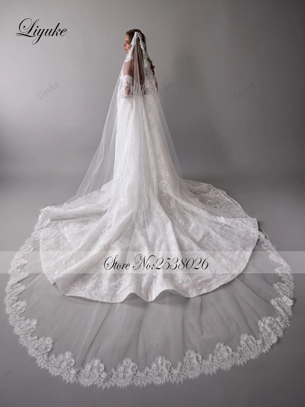 Liyuke sur mesure perles perles sirène robes De mariée Robe De mariage manches amovibles 2 en 1 dentelle trompette robes De mariée