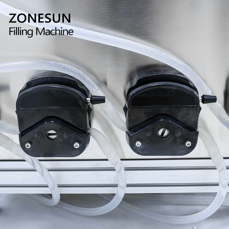 Zonesun Automatische Vulmachine Desktop Peristaltische Pomp Parfum Melk Sap Vloeistof Water Filler Met Transportband