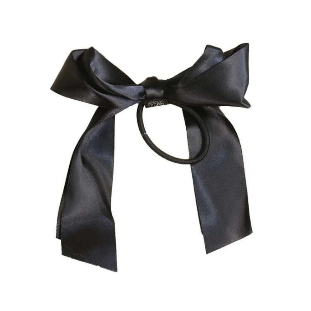 Korean BowKnot Hair Tie Scrunchies for Women Fashion Long Ribbon Elastic Hair Bands Bow Ponytail Ties Hair Accessories