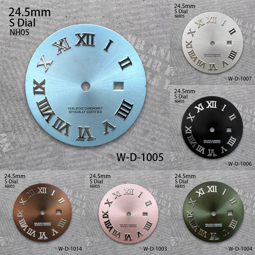 24.5 mm Rome S Logo Dial Suitable For NH05 Movement Sunburst Ladies High Quality Pink Watch Modification Accessories