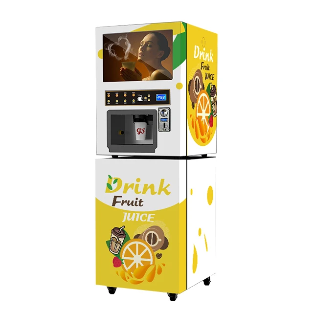 Hot And Cold Beverage Vending Machine GTS204 Coffee Vendor Machine With Water Supply