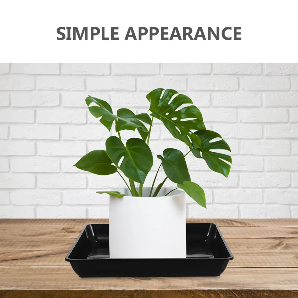 

4pcs Plant Saucer Plastic Rectangular Flower Pot Tray Heavy Duty Durable Water Drainage Tray For Indoor Outdoor Plants Large