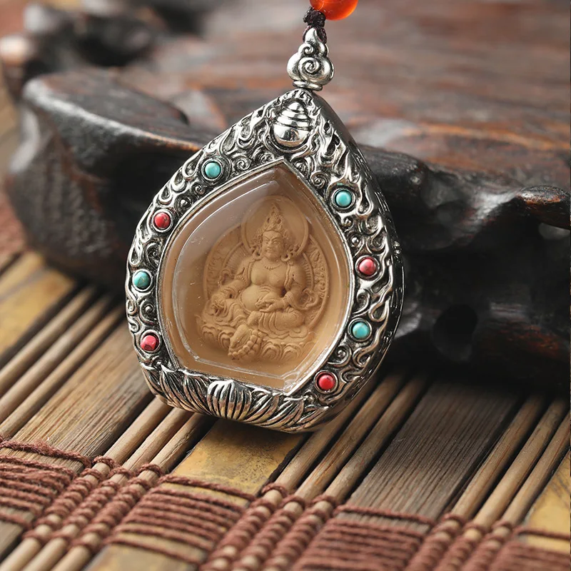 

Original Design Handmade Five-color Soil Good Industry Mud Rubbing Small Buddha Statue, Gawu Box