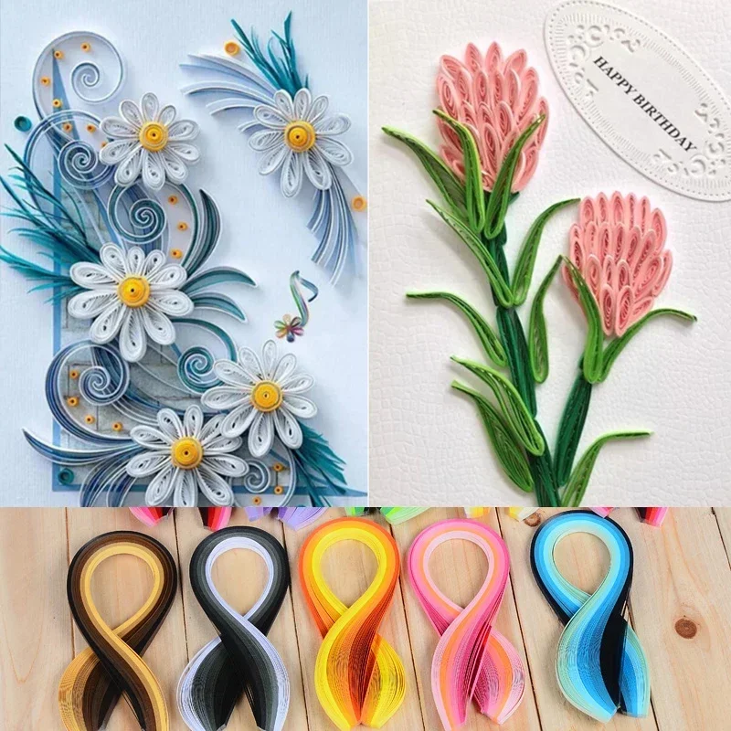 100pcs DIY Gradient Decorative Quilling Paper Strips Origami Paper Handmade Artwork Origami Tools Paper Craft Making Supplies