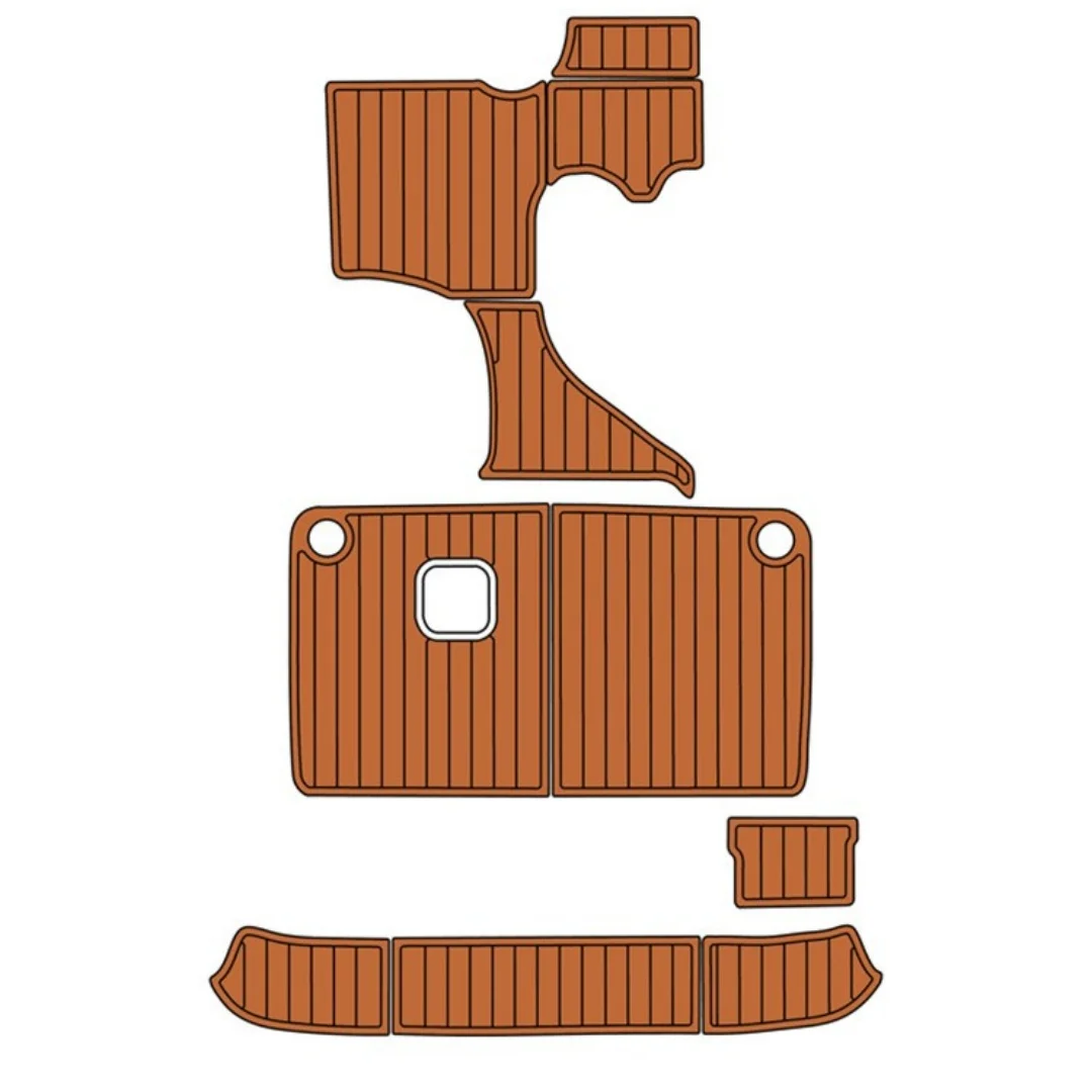 Boat Decking Sheet, Marine Grade EVA Foam Flooring, UV Protected Non-Slip Teak Pad, Self-Adhesive, for Yacht Marine Boat Deck