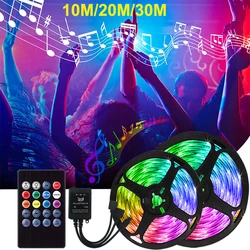 Strisce luminose a led per camera 5050 Sensore vocale RGB Luce a nastro a led Musica Festa di nozze Luci a led TV Retroilluminazione Striscia a nastro a led