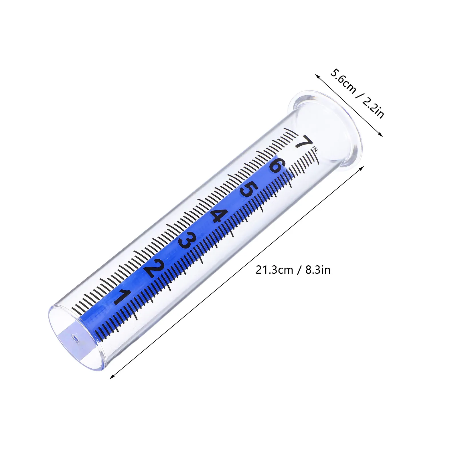 2Pcs Transparent Plastic Rain Gauge Tube Precise Graduated Measurement Tool for Yard Deck Greenhouse School Weather Station Use