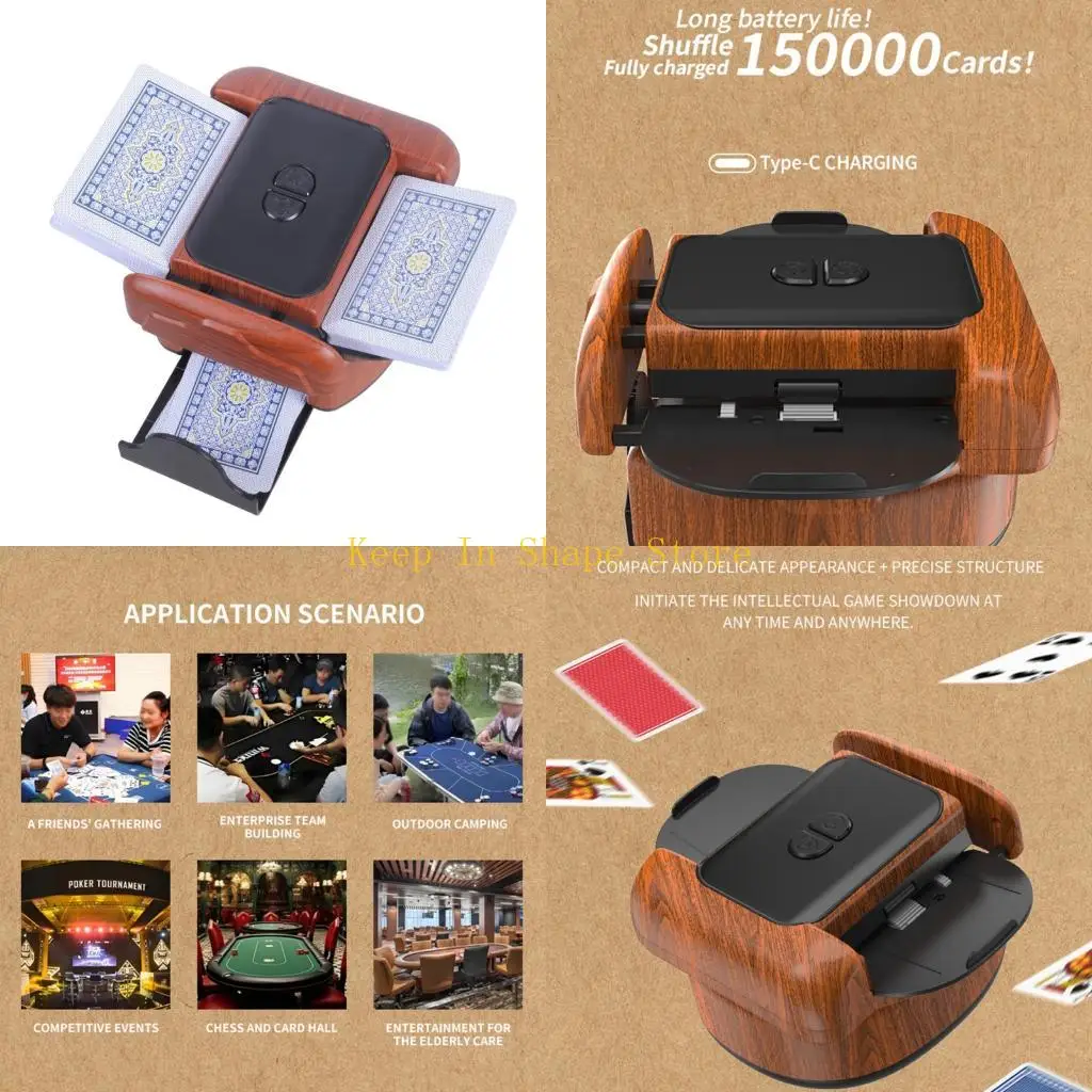 

U1JC Auto Shuffling Machine For Poker Card High Efficiency Motor Quiet Performances Universals Size Support Home Essential