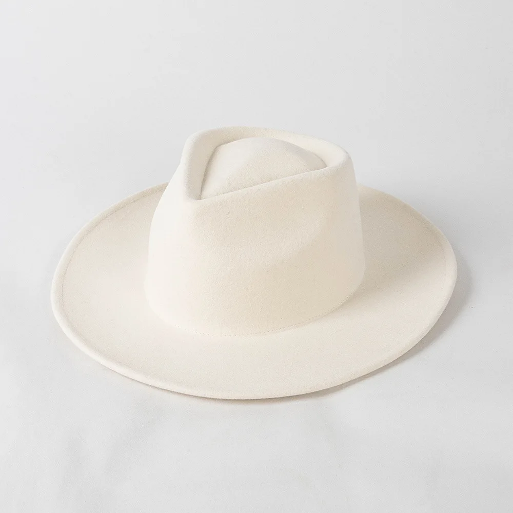 

Осень-зима, новая мода, повседневный топ в форме ромба, шерстяная джазовая шляпа, теплая фетровая шляпа для покупок на открытом воздухе, модная