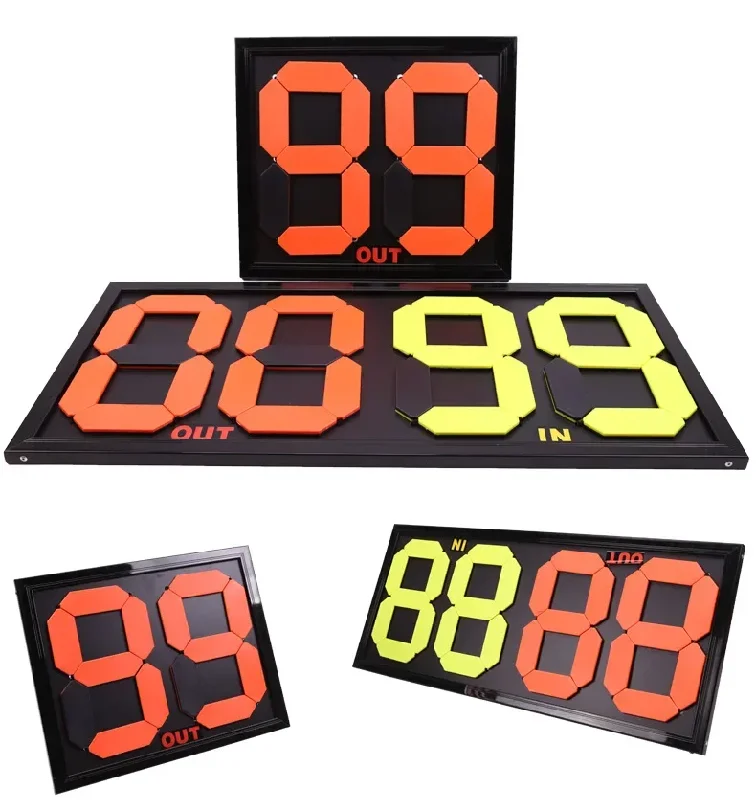 

2 Digits/4-digit Football Substitution Card Professional Football Match Referee Scoreboard Fluorescent Design Indoor Sports Card