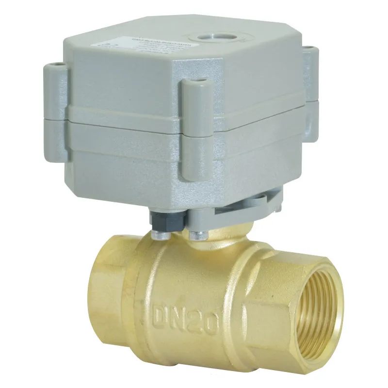 1/2'' 2 Wires Control Capacitor Return Brass Electric 2-way Motorized Ball Valve
