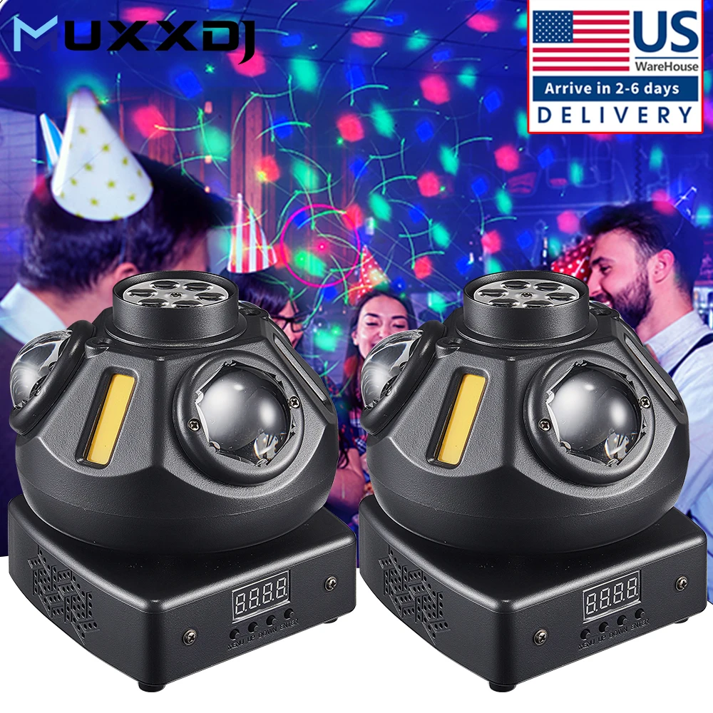 

MUXXDJ 2pcs 60W RGBW 4in1 Strobe Beam Laser Light With DMX512 Remote Control For DJ Bar Stage Effects Party Pub KTV