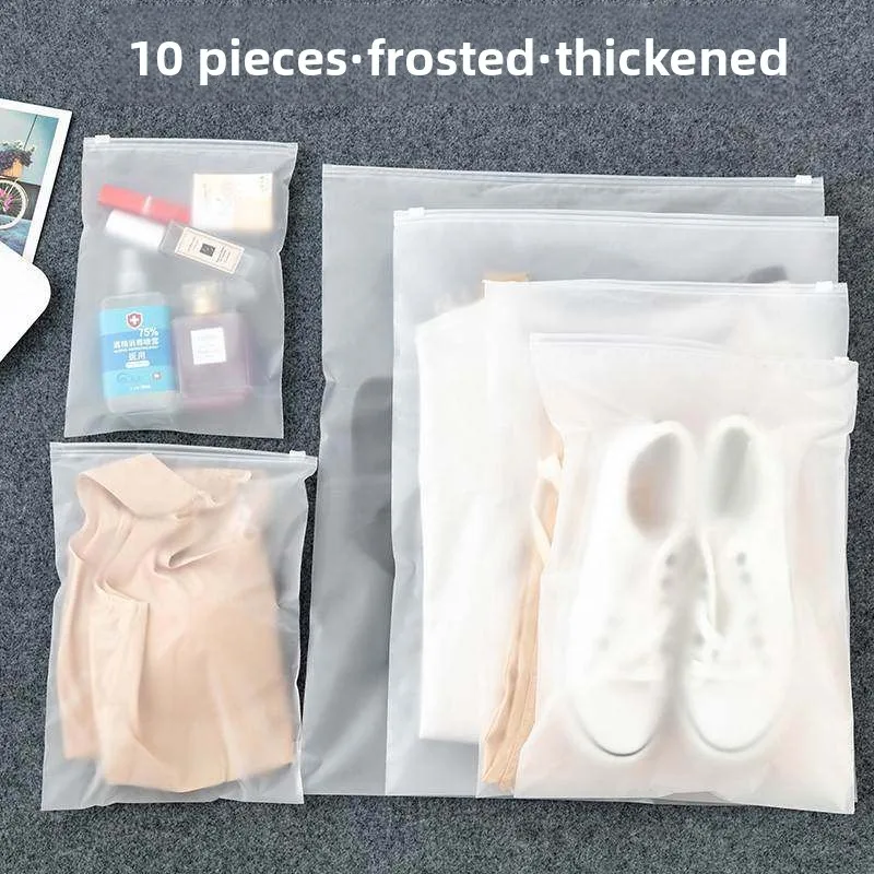 

Travel Waterproof Fitness Clothes Storage Bag Plastic Zipper Type Disposable Garbage Bag for Business Trip Wet Clothes